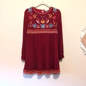 COPY - Maroon Embroidered Dress